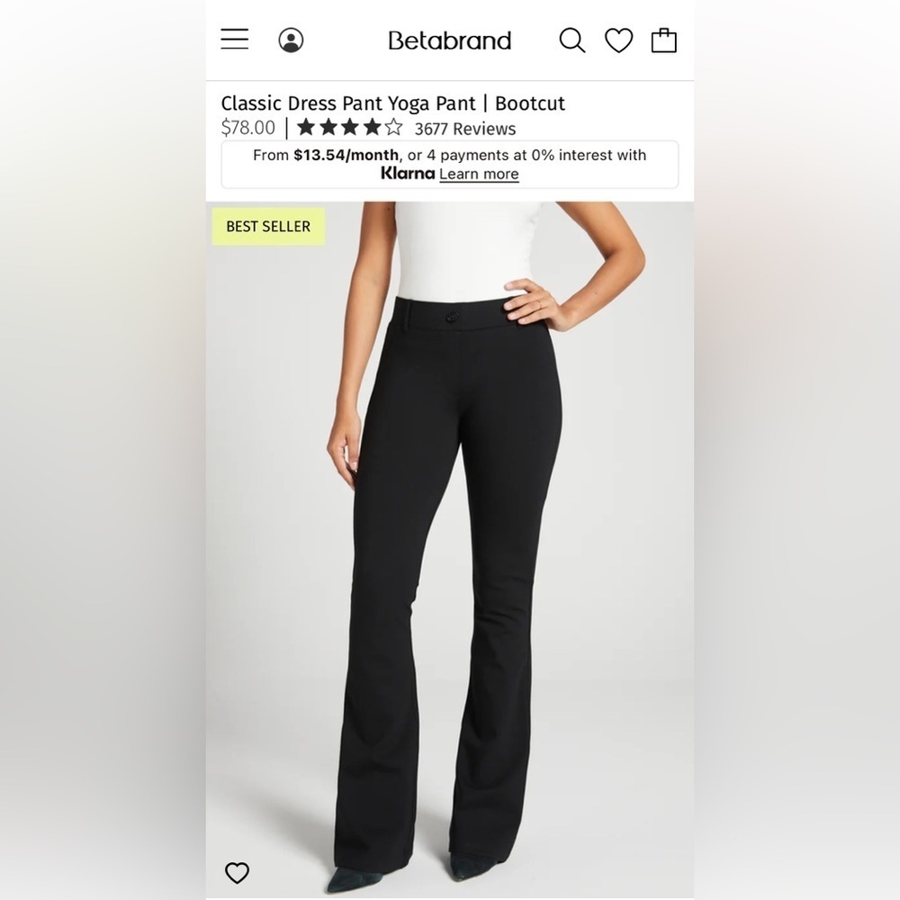 Betabrand Classic Black Bootcut Yoga Pants